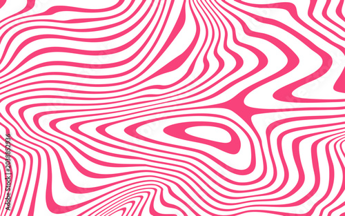 Abstract Pink Wavy Line Pattern Background, Retro Psychedelic Fluid Stripes Texture, Modern Organic Curve Design for Wallpaper, Fashion Print, Y2K Poster and Digital Backdrop