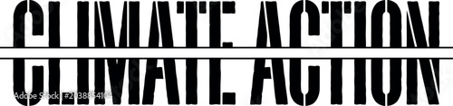 Climate Action Text with Reflection - Bold Black Stencil Typography