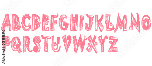 Cuadro en lienzo Grunge alphabet with capital letters