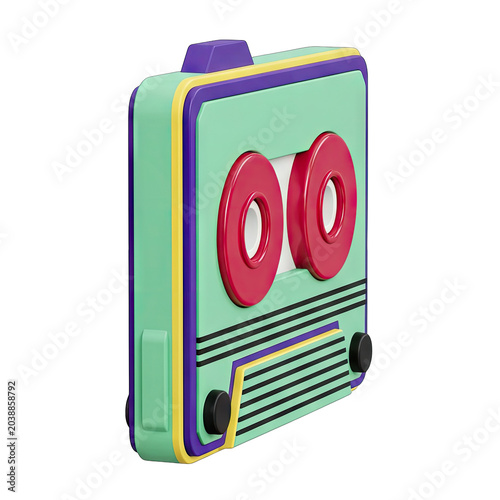 Retro Cassette Tape with Vibrant Colors