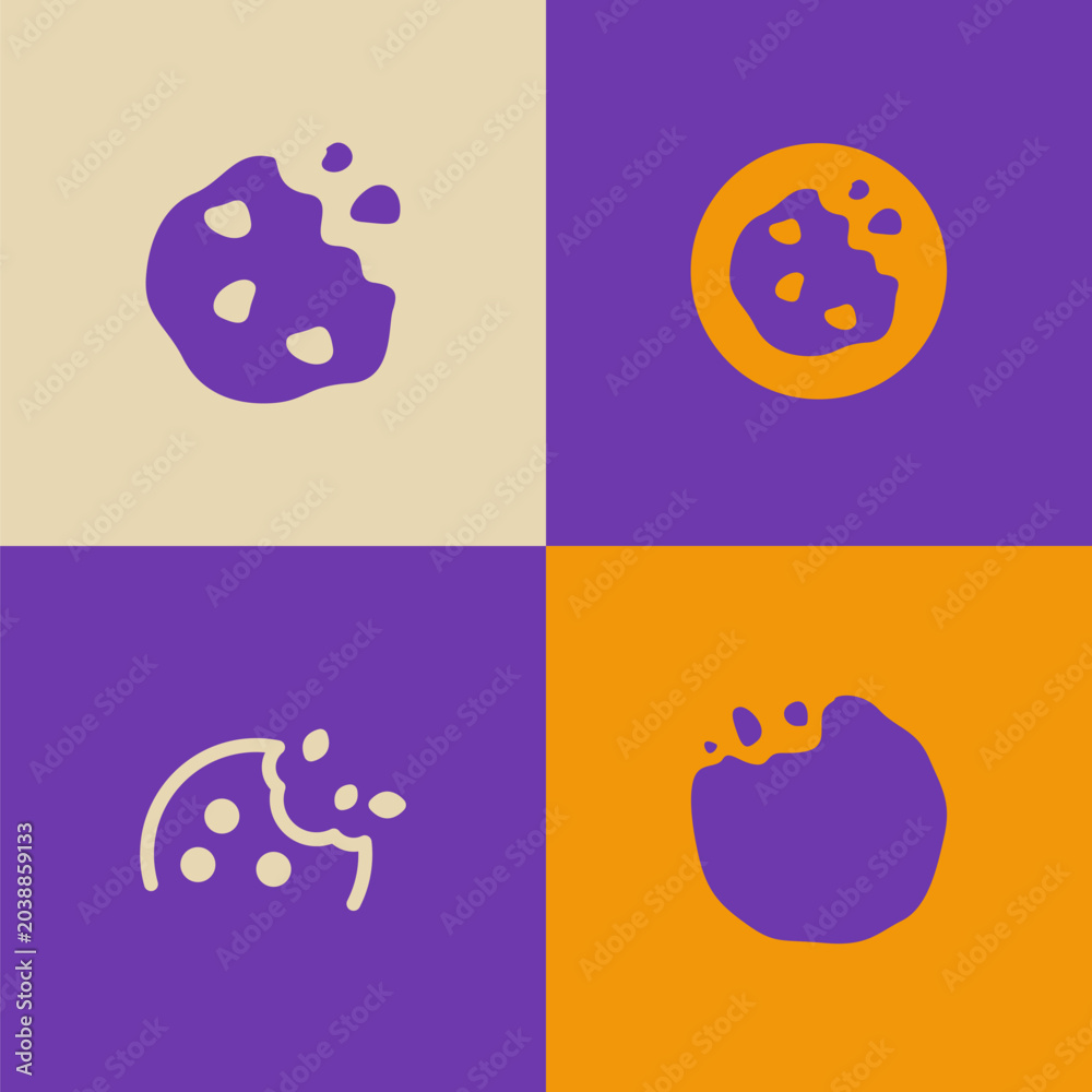 Fototapeta premium Minimalist Cookie Logo Bundle Modern Bakery Dessert Cafe Brand Identity Vector Collection