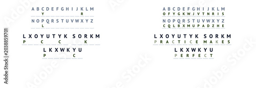 Foto Substitution cipher cryptogram logic puzzle with answer