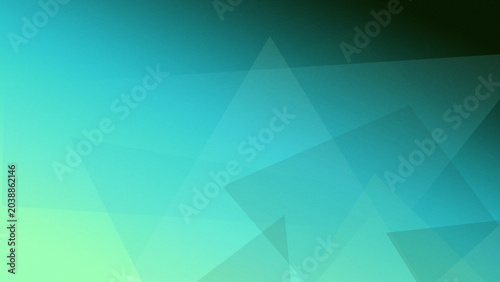 Abstract geometric triangle background with aqua and teal gradient, soft luminous glow and overlapping facets for a modern tech look with copy space.