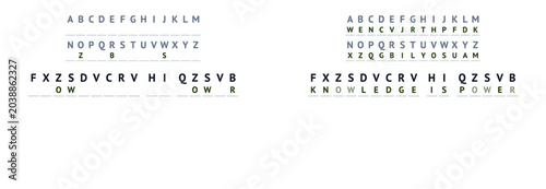 Konstfotografi Substitution cipher cryptogram logic puzzle with answer