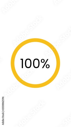 Pink, green, yellow. and blue circular loading progress bar animation showing numeric percentage increasing from zero to one hundred.