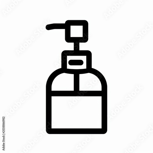 Simple Line Drawing of a Pump Dispenser Bottle for Cleaners or Liquids