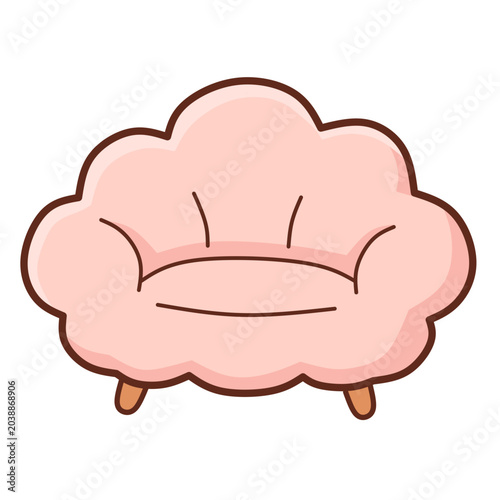 Pink Cloud Sofa Illustration