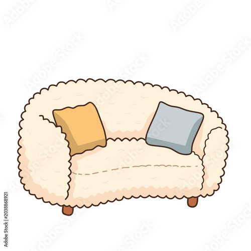 Cozy Cream Sofa Illustration