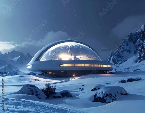 Futuristic dome habitat