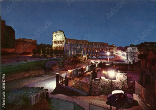 ROMA.ITALY.ROMAN FORUM ,PALATINUS AND COLISEUM.1971.