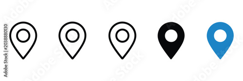 Photos Location pin icon, minimal map marker vector for navigation apps, geotag pointer symbol, clean destination point sign pictogram concept for UI and GPS design