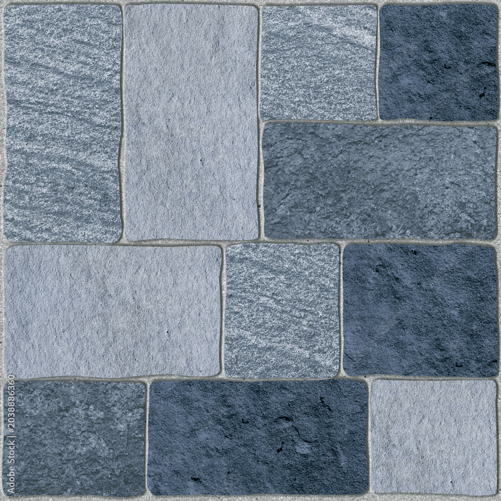 Fototapeta premium Blue stone floor tile design pattern background