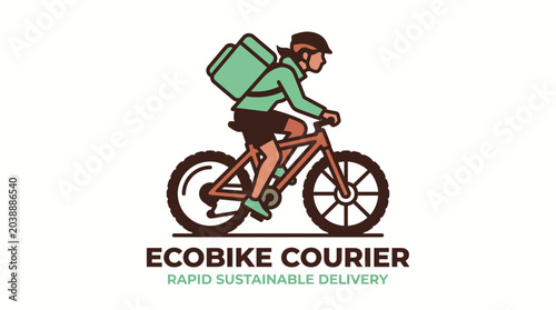 Eco Friendly Bicycle Delivery Courier Vector Illustration