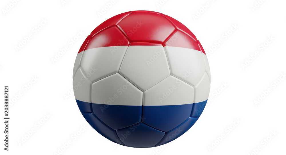 Fototapeta premium Soccer ball with red white and blue design elements