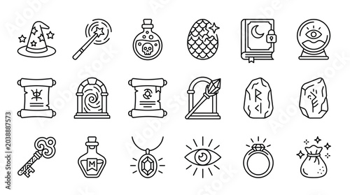 Canvastavla Various occult magic mystical symbols.
