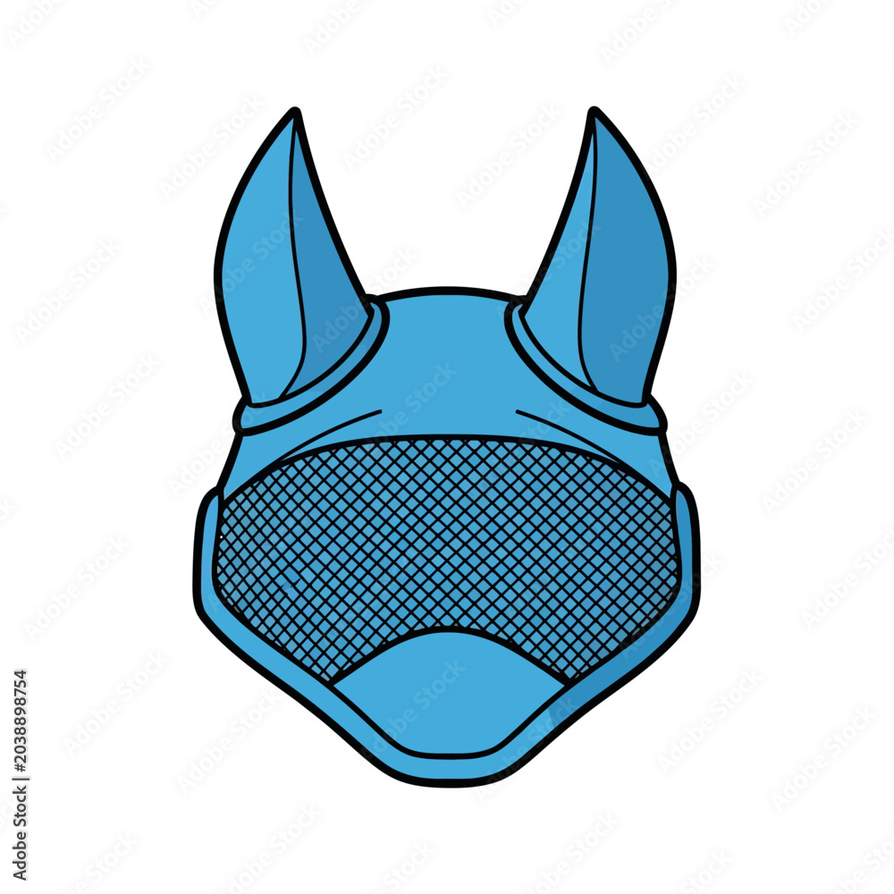 Obraz premium Horse fly mask with mesh protection and ear covers in blue