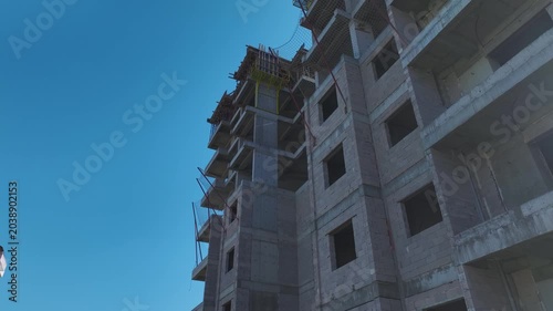 Aerial Video of High-Rise Structure With Open Columns