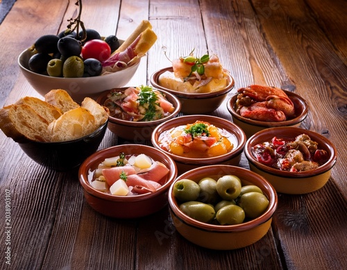 spanish tapas on a table
