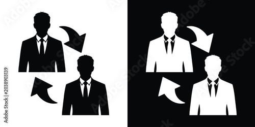 Bild auf Leinwand Employee rotation or replacement icon vector