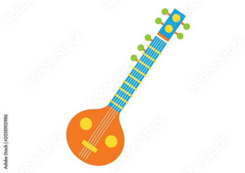 Bild auf Leinwand sitar silhouette on transparent background