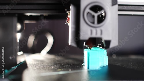 3D printer in production. Printing a plastic part using the latest technologies. 