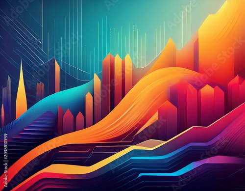 economic disparities abstract background with gradient colors