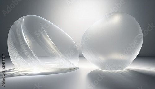 intense white backlighting shines through a translucent simple object creating a bright high key clean aesthetic background conceptual translucent