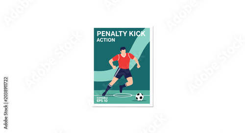Fotografía Soccer player taking a penalty kick action