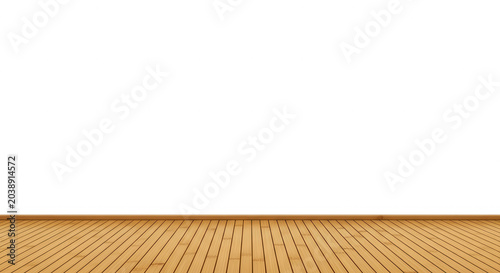 Wide wood floor with baseboard edge transparent background