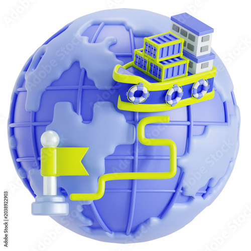 International trade 3D illustration