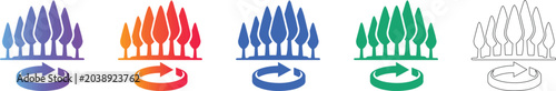 Foto Forest Regeneration and Reforestation Concept Icons Vector