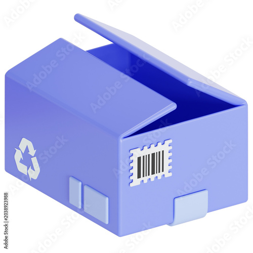Open box 3D illustration