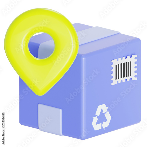 Package tracking 3D illustration