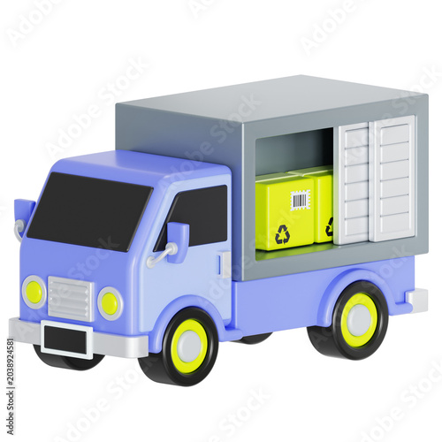 Truck delivery 3D illustration