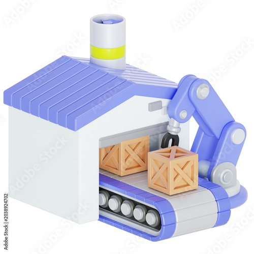 Warehouse management 3D illustration