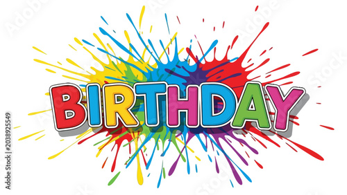 Colorful birthday celebration graphic design element.