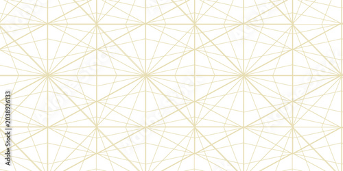 Canvastavla Set of 16 hexagon line seamless pattern backgrounds, vector illustration