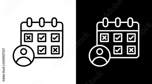 Schilderij op canvas Absence Black White Icon Set Design