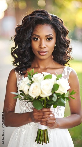 Bride with White Roses.