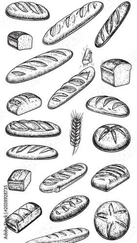 Bread Sketch Collage.