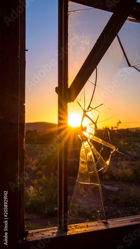 Broken Window Sunset.