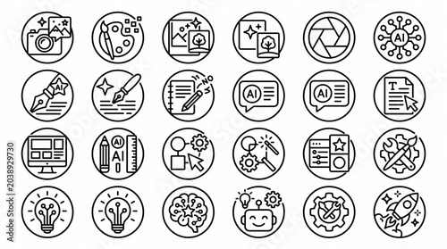 Photos A collection of various technology and industry icons is displayed