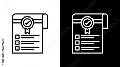 Photography Quality Control Black White Icon Set Design