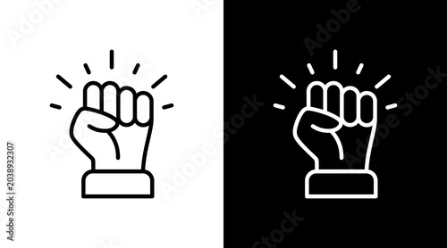 Foto Courage Black White Icon Set Design