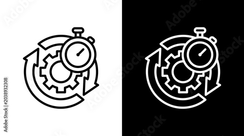 Tableau sur toile Efficiency Black White Icon Set Design