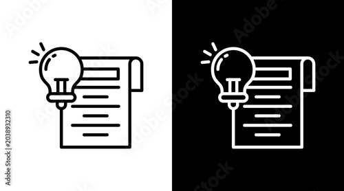 Tableau sur toile Knowledge Black White Icon Set Design