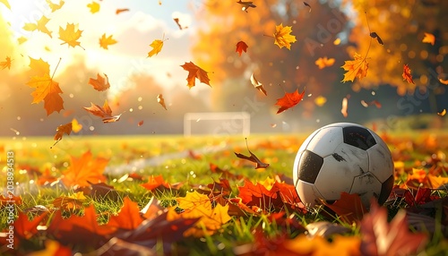 Autumn ball on field
