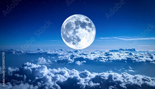 Full moon over clouds
