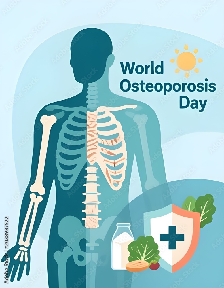 Naklejka premium Bone Health Awareness Illustration for World Osteoporosis Day