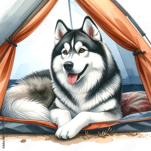 Husky in a tent (1)